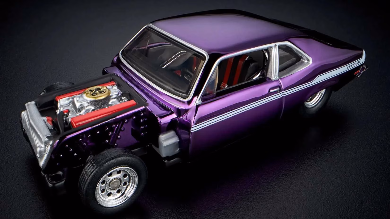 hot-wheels-rlc-reveals-spectraflame-purple-1972-chevy-nova-ss-yenko-pro-street-diecast-image-4